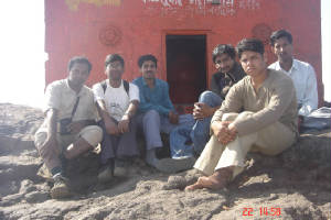 At Kalsubai temple with Darshan's group